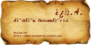 Ádám Annamária névjegykártya
